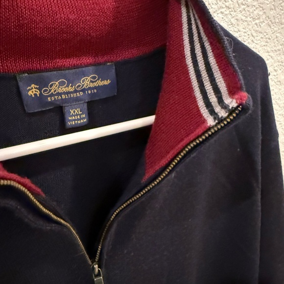 Brooks Brothers Men's Dark Blue Zip-Up Sweater - Picture 3 of 6